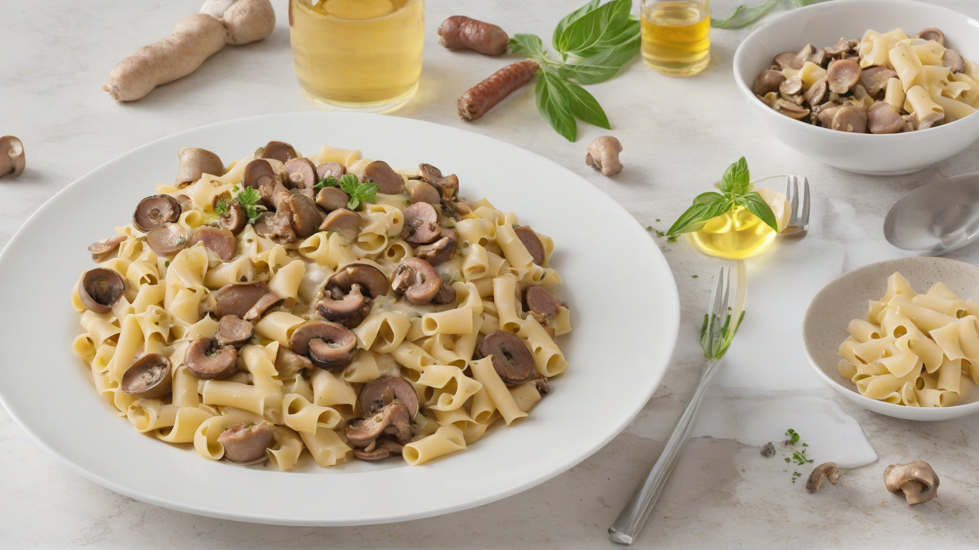funghi salsiccia pasta